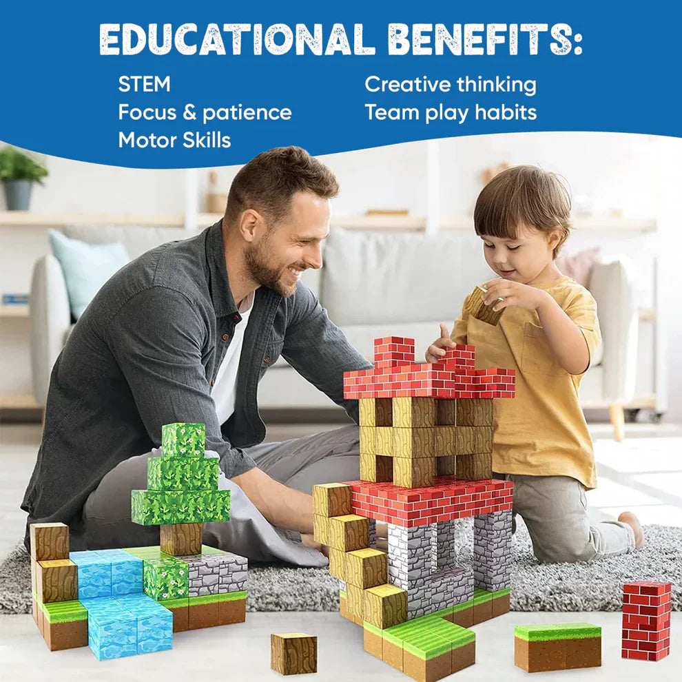 Blocks magnetic building toy for kids educational STEM Tiles